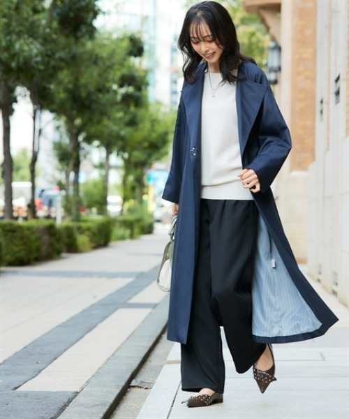 nissen（ニッセン）の「【花粉がつきにくい】ストレートパンツ＜大きいサイズ有＞（その他パンツ・レディース・ライトベージュ/ブラック/ネイビー・S/M/L/LL/3L）」の4枚目の写真