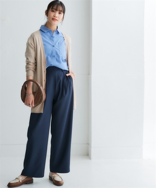 nissen（ニッセン）の「【花粉がつきにくい】ストレートパンツ＜大きいサイズ有＞（その他パンツ・レディース・ライトベージュ/ブラック/ネイビー・S/M/L/LL/3L）」の6枚目の写真