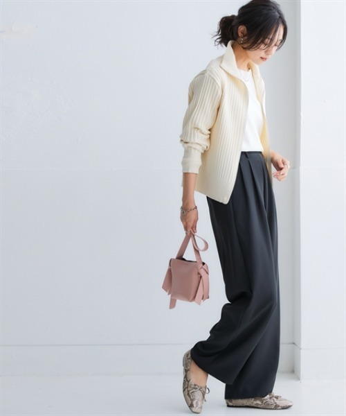 nissen（ニッセン）の「【花粉がつきにくい】ストレートパンツ＜大きいサイズ有＞（その他パンツ・レディース・ライトベージュ/ブラック/ネイビー・S/M/L/LL/3L）」の8枚目の写真