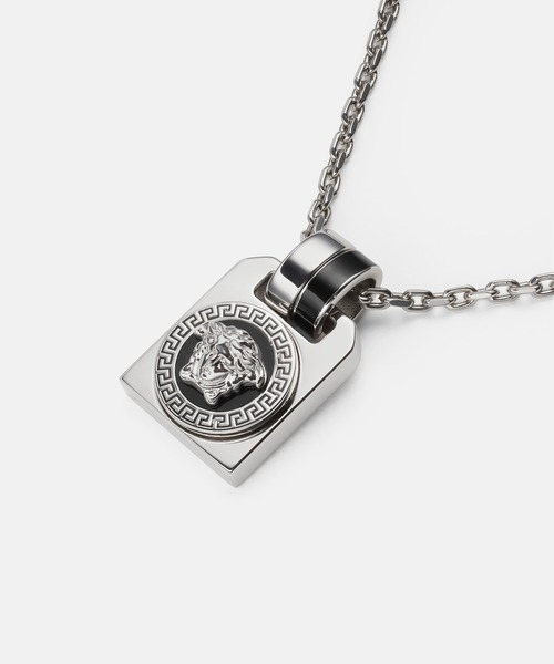 VERSACE（ヴェルサーチ）の「アイコン ネックレス（ネックレス・メンズ・ブラック×シルバー・ONE SIZE）」の2枚目の写真