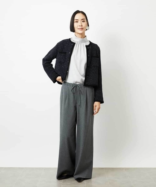 MICHEL KLEIN(ミッシェル・クラン)の「ツィード調モールニットジャケット(カーディガン/ボレロ・レディース・オレンジ系その他/ブラック・38)」の11枚目の写真