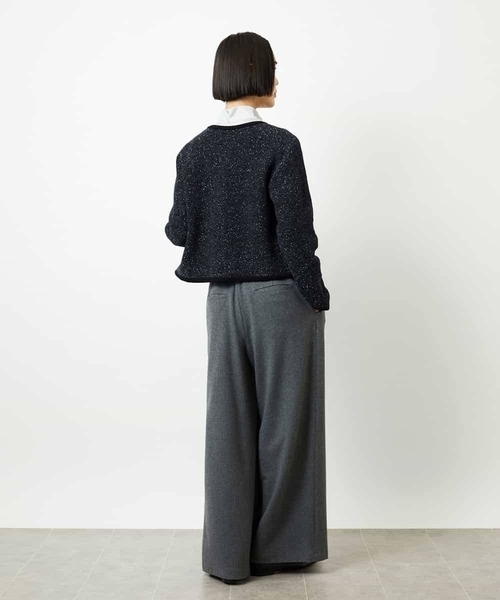 MICHEL KLEIN(ミッシェル・クラン)の「ツィード調モールニットジャケット(カーディガン/ボレロ・レディース・オレンジ系その他/ブラック・38)」の13枚目の写真