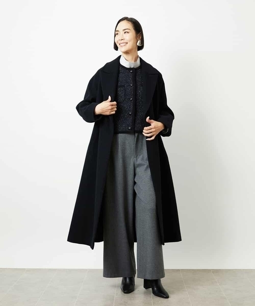 MICHEL KLEIN(ミッシェル・クラン)の「ツィード調モールニットジャケット(カーディガン/ボレロ・レディース・オレンジ系その他/ブラック・38)」の14枚目の写真