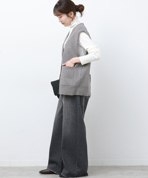 JOURNAL STANDARD relume（ジャーナルスタンダード　レリューム）の「コットンカシミヤミックスダブルニットベスト（ベスト・レディース・ライトグレー/ネイビー・FREE）」の11枚目の写真