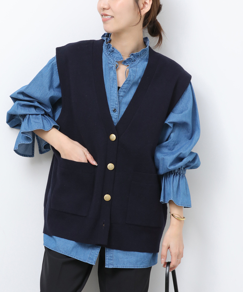 コットンカシミヤミックスダブルニットベスト（ベスト）｜JOURNAL