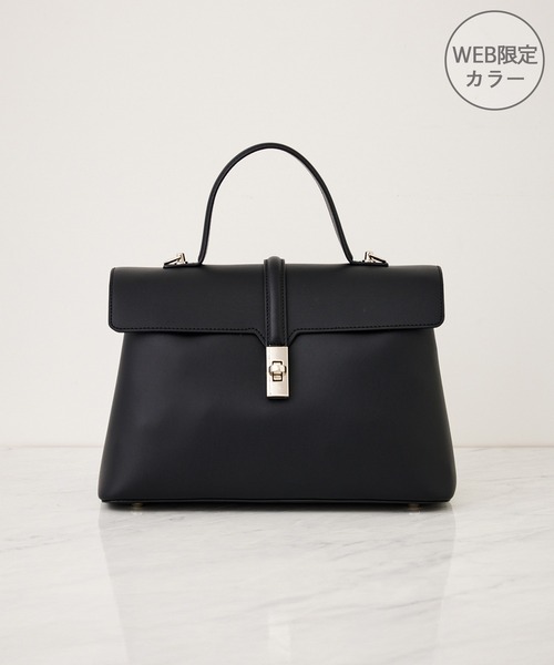 VIS（ビス）の「【新色追加】【軽量】ひねり金具ワンハンドルバッグ/2WAY（ハンドバッグ・レディース・ブラック系その他/グレー系その他/ベージュ/キャメル/ブラック・FREE）」の2枚目の写真