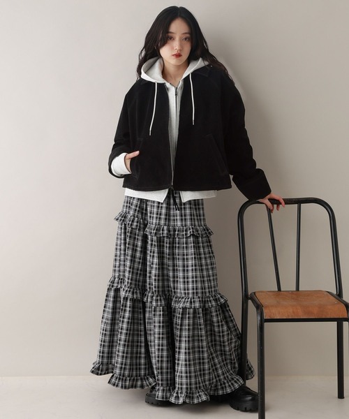 RAGEBLUE(レイジブルー)の「スウェードショートブルゾン(ブルゾン・レディース・ブラウン/ブラック・FREE)」の11枚目の写真