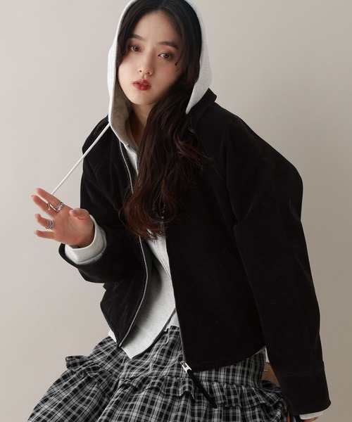 RAGEBLUE(レイジブルー)の「スウェードショートブルゾン(ブルゾン・レディース・ブラウン/ブラック・FREE)」の13枚目の写真