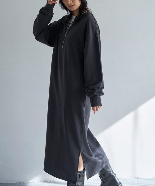 セール】2wayハーフZIPスウェットワンピース（ワンピース）｜meilmada