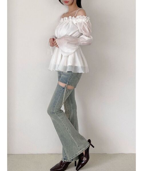 RESEXXY（リゼクシー）の「ボリュームギャザーオフショルブラウス（シャツ/ブラウス・レディース・ホワイト/ピンク/ブラック・FREE）」の16枚目の写真