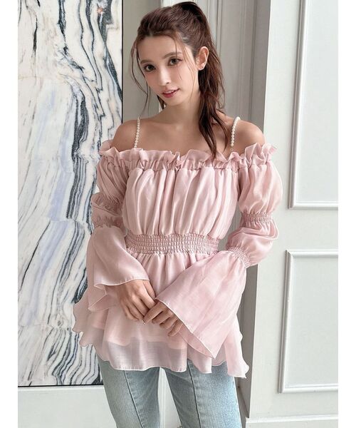 RESEXXY（リゼクシー）の「ボリュームギャザーオフショルブラウス（シャツ/ブラウス・レディース・ホワイト/ピンク/ブラック・FREE）」の20枚目の写真