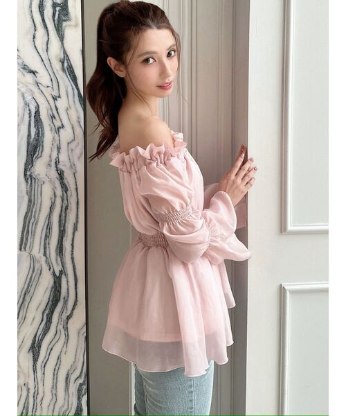 RESEXXY（リゼクシー）の「ボリュームギャザーオフショルブラウス（シャツ/ブラウス・レディース・ホワイト/ピンク/ブラック・FREE）」の21枚目の写真