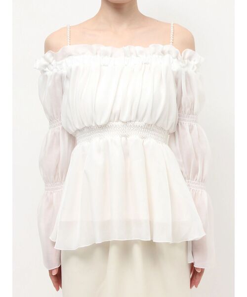 RESEXXY（リゼクシー）の「ボリュームギャザーオフショルブラウス（シャツ/ブラウス・レディース・ホワイト/ピンク/ブラック・FREE）」の16枚目の写真
