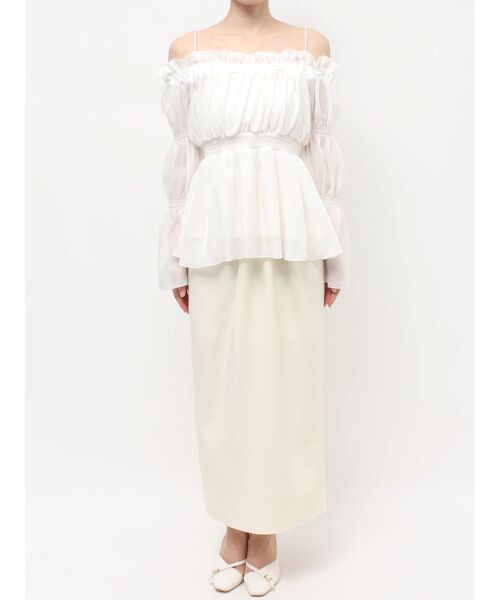 RESEXXY（リゼクシー）の「ボリュームギャザーオフショルブラウス（シャツ/ブラウス・レディース・ホワイト/ピンク/ブラック・FREE）」の5枚目の写真