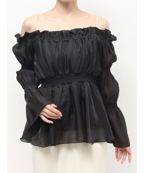 RESEXXY（リゼクシー）の「ボリュームギャザーオフショルブラウス（シャツ/ブラウス・レディース・ホワイト/ピンク/ブラック・FREE）」の10枚目の写真