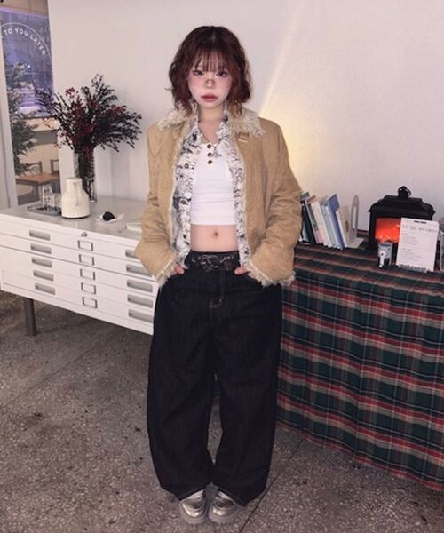 BUTTON UP（ボタンアップ）の「シグネチャーノンフェイドワイドデニム起毛ver.（デニムパンツ・レディース・その他・S/M/L）」の3枚目の写真