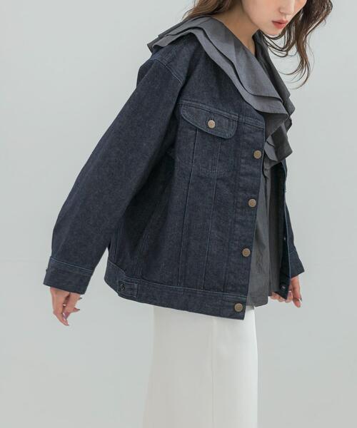 URBAN RESEARCH ROSSO WOMEN(アーバンリサーチ ロッソ)の「『別注』Lee101×ROSSO NOCOLLAR JACKET(デニムジャケット・レディース・インディゴブルー/ワンウォッシュ・FREE)」の22枚目の写真