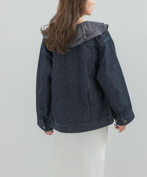URBAN RESEARCH ROSSO WOMEN(アーバンリサーチ ロッソ)の「『別注』Lee101×ROSSO NOCOLLAR JACKET(デニムジャケット・レディース・インディゴブルー/ワンウォッシュ・FREE)」の21枚目の写真