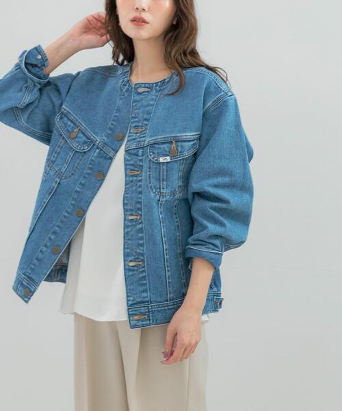 URBAN RESEARCH ROSSO WOMEN(アーバンリサーチ ロッソ)の「『別注』Lee101×ROSSO NOCOLLAR JACKET(デニムジャケット・レディース・インディゴブルー/ワンウォッシュ・FREE)」の13枚目の写真