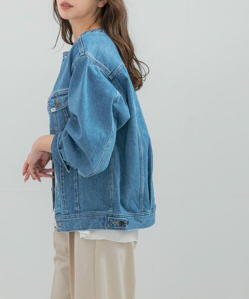 URBAN RESEARCH ROSSO WOMEN(アーバンリサーチ ロッソ)の「『別注』Lee101×ROSSO NOCOLLAR JACKET(デニムジャケット・レディース・インディゴブルー/ワンウォッシュ・FREE)」の12枚目の写真