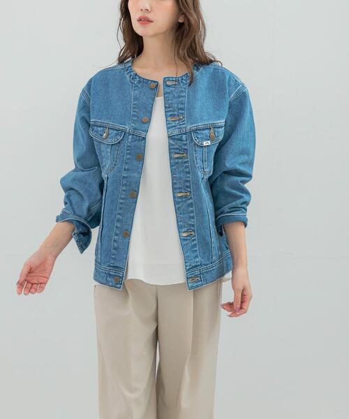 URBAN RESEARCH ROSSO WOMEN(アーバンリサーチ ロッソ)の「『別注』Lee101×ROSSO NOCOLLAR JACKET(デニムジャケット・レディース・インディゴブルー/ワンウォッシュ・FREE)」の11枚目の写真