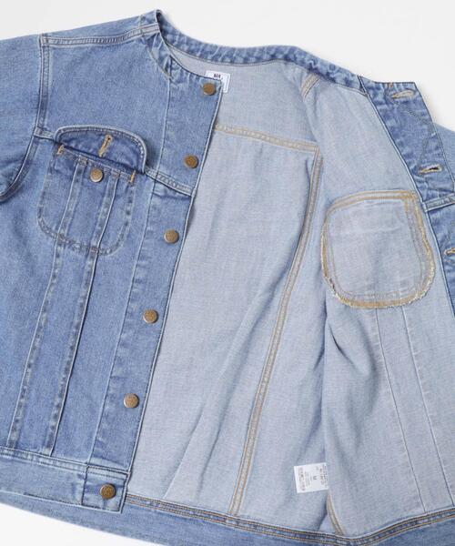 URBAN RESEARCH ROSSO WOMEN(アーバンリサーチ ロッソ)の「『別注』Lee101×ROSSO NOCOLLAR JACKET(デニムジャケット・レディース・インディゴブルー/ワンウォッシュ・FREE)」の7枚目の写真