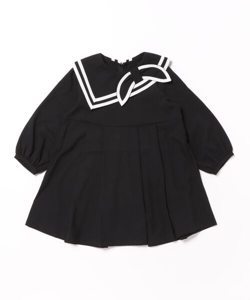 maarook（マルーク）の「ストレッチポプリンアシメトリーセーラーワンピース（ワンピース・キッズ・オートミール/ブラック・110cm/120cm/130cm/100cm）」の22枚目の写真
