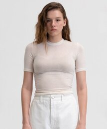 BENSIMON | TENCEL WOOL HALF SLEEVE - IVORY(Tシャツ/カットソー)