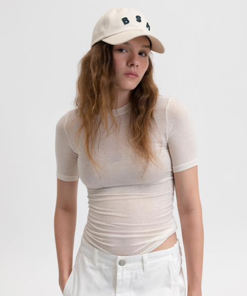 BENSIMON（ベンシモン）の「TENCEL WOOL HALF SLEEVE - IVORY（Tシャツ/カットソー・レディース・アイボリー・FREE）」の3枚目の写真