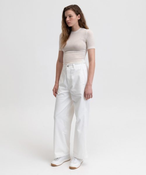 BENSIMON（ベンシモン）の「TENCEL WOOL HALF SLEEVE - IVORY（Tシャツ/カットソー・レディース・アイボリー・FREE）」の5枚目の写真