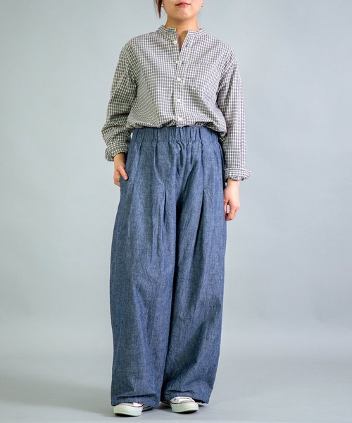 Yarmo（ヤーモ）の「[Yarmo] Wide Tuck Easy PT_Dungaree（その他パンツ・レディース・インディゴブルー・FREE）」の5枚目の写真