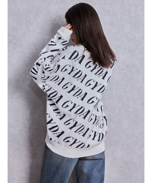 GYDA（ジェイダ）の「GYDA SLANT PATTERNニットトップス（ニット/セーター・レディース・グレー/オフホワイト/ブラック・FREE）」の10枚目の写真