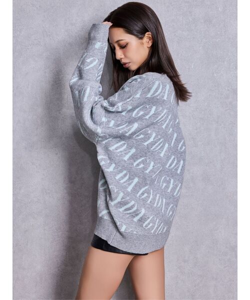 GYDA（ジェイダ）の「GYDA SLANT PATTERNニットトップス（ニット/セーター・レディース・グレー/オフホワイト/ブラック・FREE）」の14枚目の写真