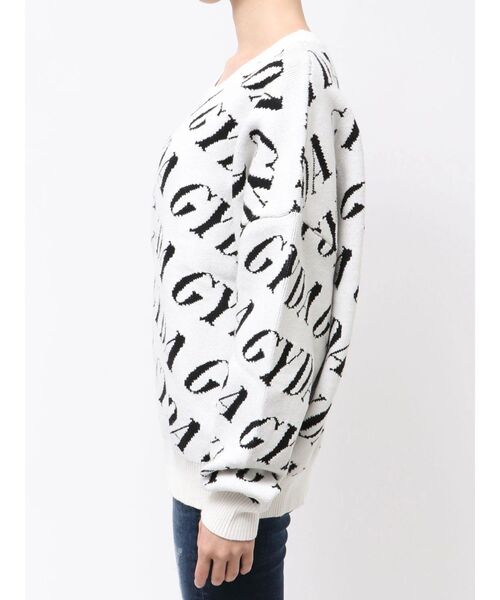 GYDA（ジェイダ）の「GYDA SLANT PATTERNニットトップス（ニット/セーター・レディース・グレー/オフホワイト/ブラック・FREE）」の18枚目の写真