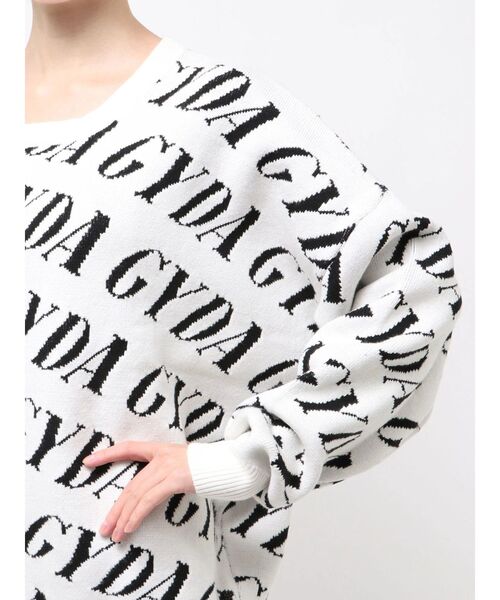 GYDA（ジェイダ）の「GYDA SLANT PATTERNニットトップス（ニット/セーター・レディース・グレー/オフホワイト/ブラック・FREE）」の21枚目の写真