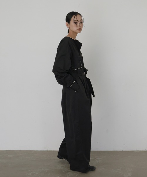 hellam（へラム）の「パイピングジャンプスーツ（サロペット/オーバーオール・レディース・アイボリー/ブラック/ベージュ/ブラウン・FREE）」の17枚目の写真