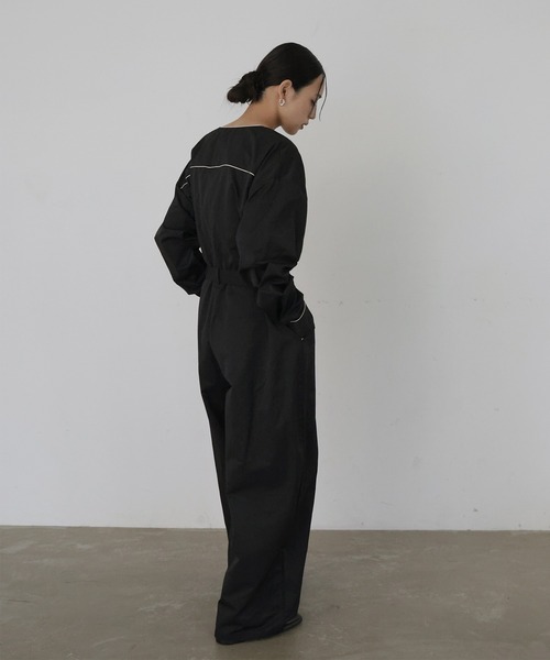 hellam（へラム）の「パイピングジャンプスーツ（サロペット/オーバーオール・レディース・アイボリー/ブラック/ベージュ/ブラウン・FREE）」の20枚目の写真