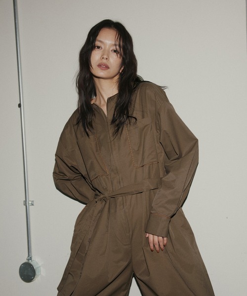 hellam（へラム）の「パイピングジャンプスーツ（サロペット/オーバーオール・レディース・アイボリー/ブラック/ベージュ/ブラウン・FREE）」の22枚目の写真