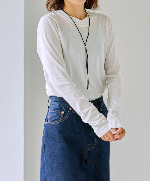 OUTDOOR PRODUCTS（アウトドアプロダクツ）の「追加 ハイツイストジャージークルーネックコンパクトロンTEE（Tシャツ/カットソー・レディース・ホワイト/ブラック/グレー・FREE）」の14枚目の写真