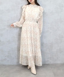 CECIL McBEE | 楊柳花柄フリルプリーツワンピース(ワンピース)