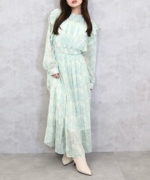 CECIL McBEE（セシルマクビー）の「楊柳花柄フリルプリーツワンピース（ワンピース）」