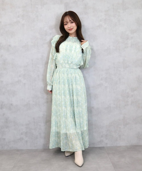 CECIL McBEE（セシルマクビー）の「楊柳花柄フリルプリーツワンピース（ワンピース・レディース・ラベンダー/ブルー/ピンク・MEDIUM）」の13枚目の写真