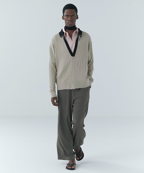 CULLNI(クルニ)の「Airy Cloth Extra Wide Drawstring Pant(スラックス・メンズ・ネイビー/ベージュ/チャコール/ブラック・2/1/0)」の5枚目の写真