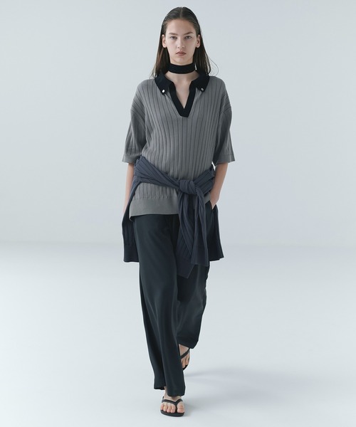 CULLNI(クルニ)の「Airy Cloth Extra Wide Drawstring Pant(スラックス・メンズ・ネイビー/ベージュ/チャコール/ブラック・2/1/0)」の9枚目の写真