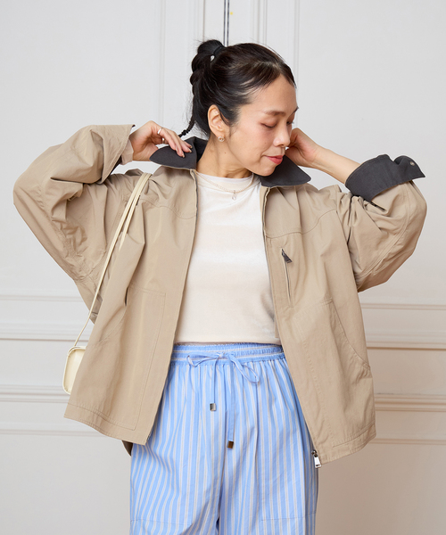 IENA LA BOUCLE（イエナラブークル）の「IENA LA BOUCLE ライトワークブルゾン（その他アウター・レディース・ベージュ・FREE）」の5枚目の写真