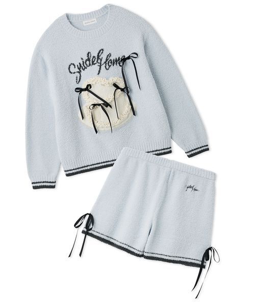 SNIDEL HOME（スナイデルホーム）の「【WEB限定】【セット商品】【Milcrea】リボンケーキジャガードニットプルオーバー＆リボンニットショートパンツSET（ルームウェア/パジャマ・レディース・ブラウン/ピンク/アイボリー/ライトブルー・F）」の3枚目の写真
