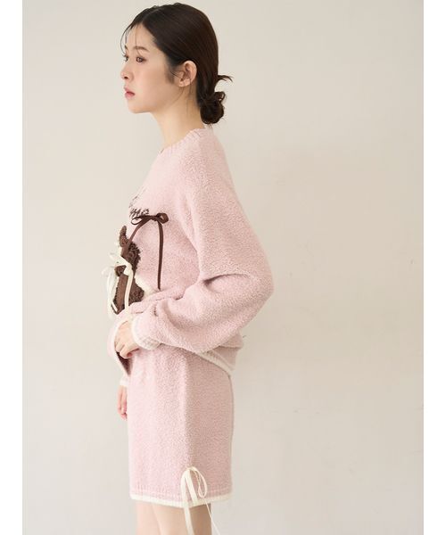 SNIDEL HOME（スナイデルホーム）の「【WEB限定】【セット商品】【Milcrea】リボンケーキジャガードニットプルオーバー＆リボンニットショートパンツSET（ルームウェア/パジャマ・レディース・ブラウン/ピンク/アイボリー/ライトブルー・F）」の13枚目の写真