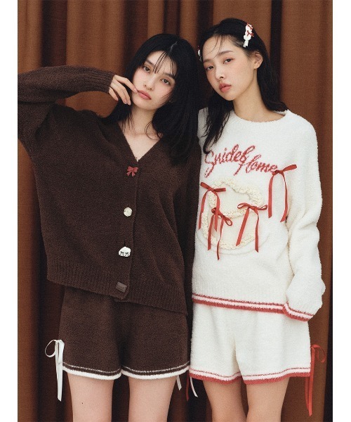 SNIDEL HOME（スナイデルホーム）の「【WEB限定】【セット商品】【Milcrea】リボンケーキジャガードニットプルオーバー＆リボンニットショートパンツSET（ルームウェア/パジャマ・レディース・ブラウン/ピンク/アイボリー/ライトブルー・F）」の22枚目の写真