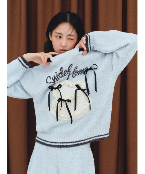 SNIDEL HOME（スナイデルホーム）の「【WEB限定】【セット商品】【Milcrea】リボンケーキジャガードニットプルオーバー＆リボンニットショートパンツSET（ルームウェア/パジャマ・レディース・ブラウン/ピンク/アイボリー/ライトブルー・F）」の20枚目の写真