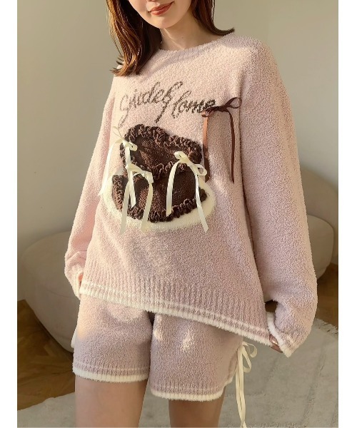 SNIDEL HOME（スナイデルホーム）の「【WEB限定】【セット商品】【Milcrea】リボンケーキジャガードニットプルオーバー＆リボンニットショートパンツSET（ルームウェア/パジャマ・レディース・ブラウン/ピンク/アイボリー/ライトブルー・F）」の17枚目の写真